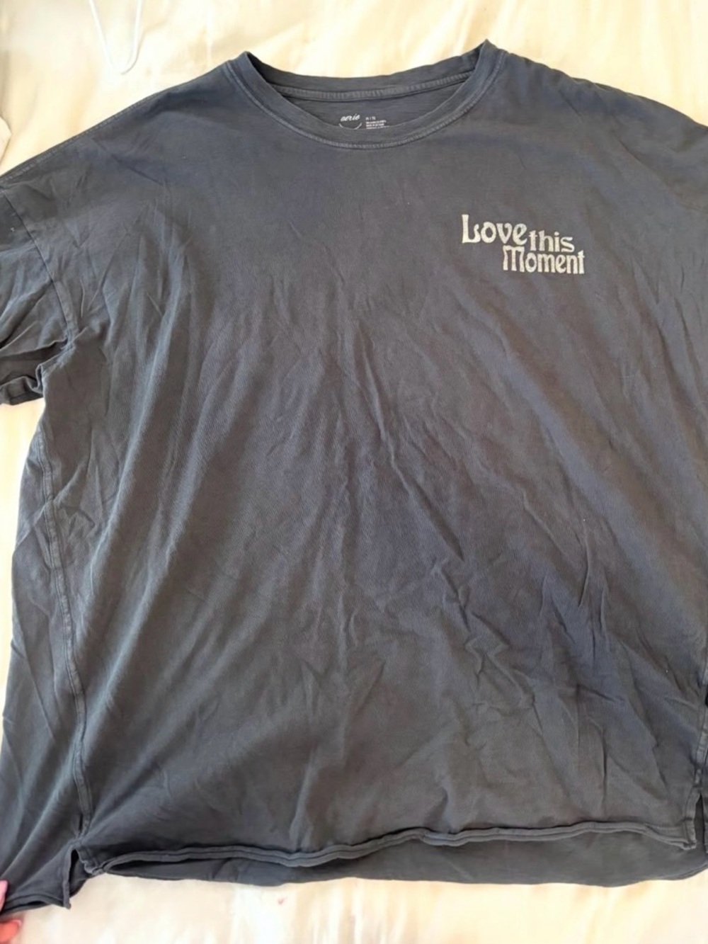 aerie Love This Moment Short Sleeve Tee - Blue Gray
